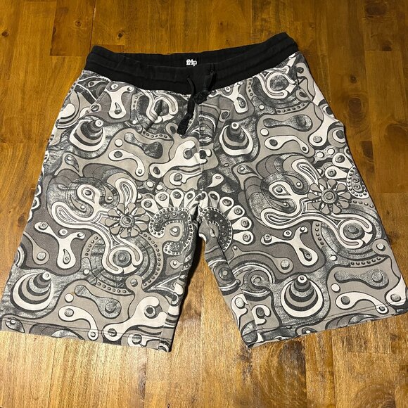 Imperious men's streetwear sweat shorts glossy pattern gray black 2XL - Picture 1 of 10